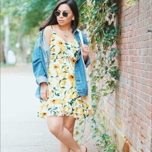 Boohoo Lemon Print summer dress